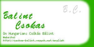 balint csokas business card